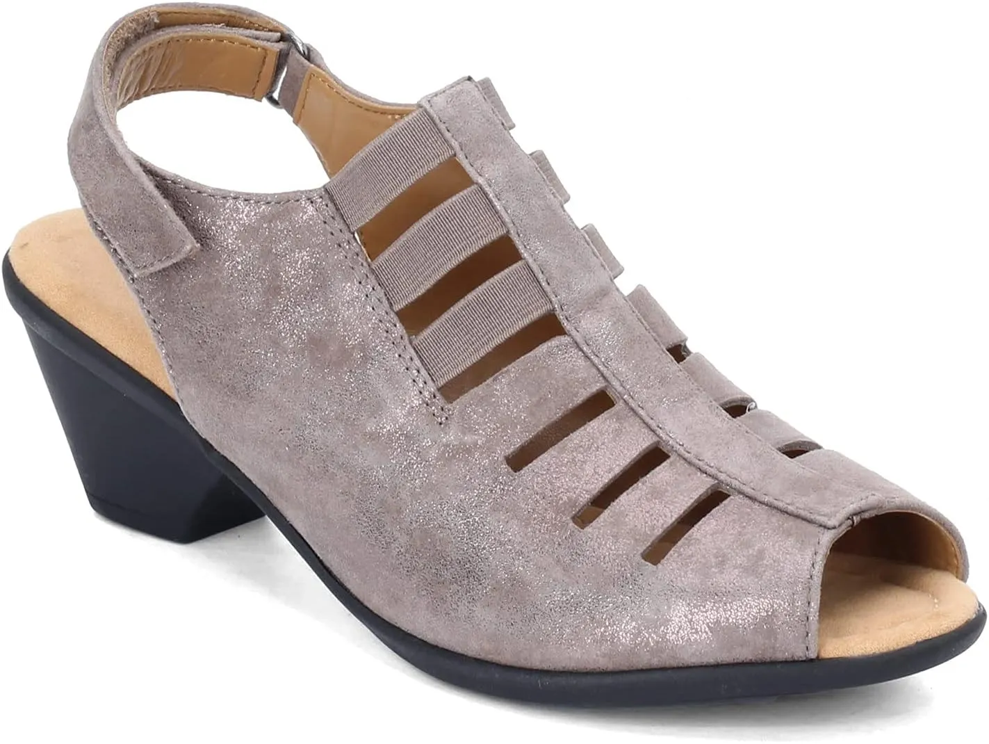 Comfortiva Faye Smoke Distressed Foil Suede 5 M (B)