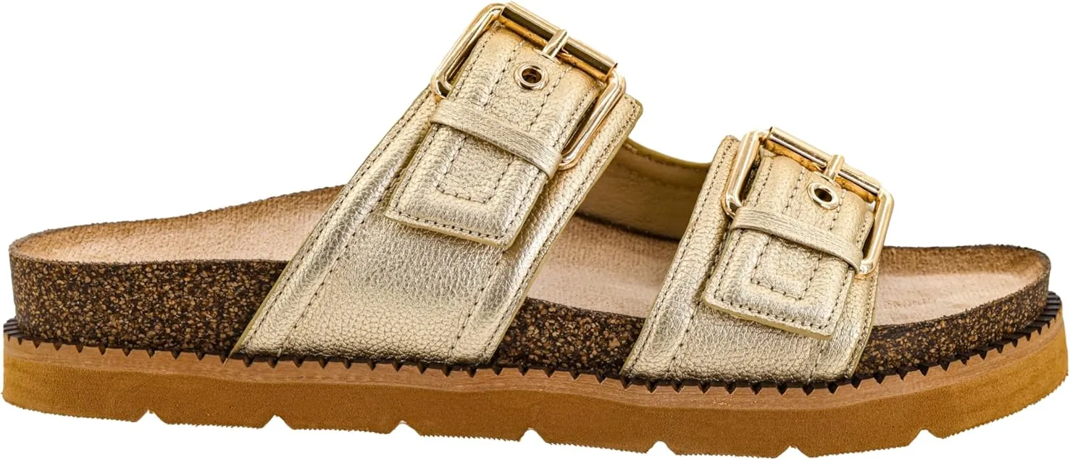 Corkys Footwear Hey Girl Women's Conceited Two-Strap Sandal | Comfortable Soft Insoles and Two Straps With Adjustable Buckles | Stylish For Everyday Wear