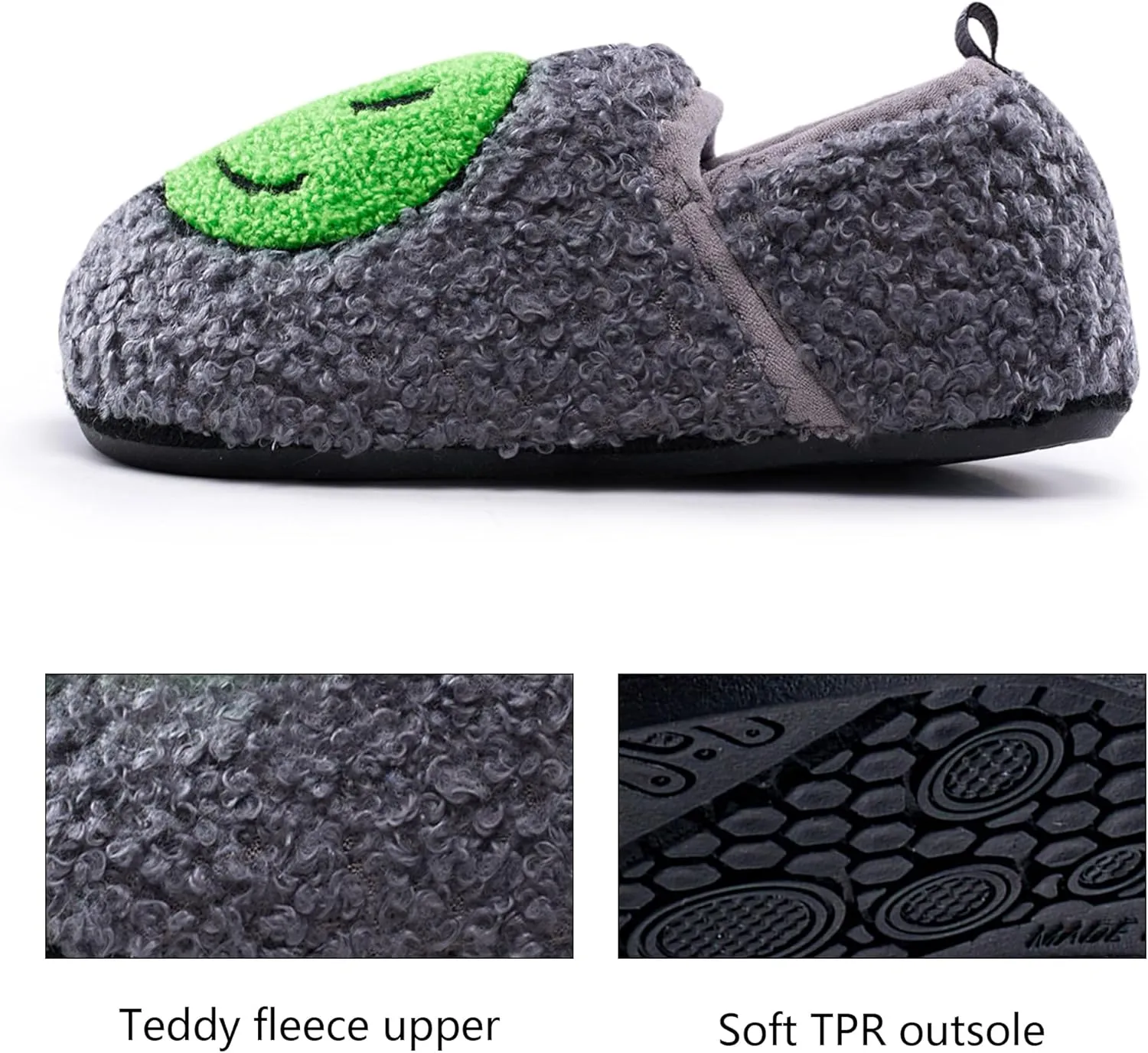 COVS Smile Face Slippers Kids Toddler Slippers for Boys Girls Slippers Toddler House Shoes Non-Slip TPR Soft Sole Kids Slippers Home Socks Shoes