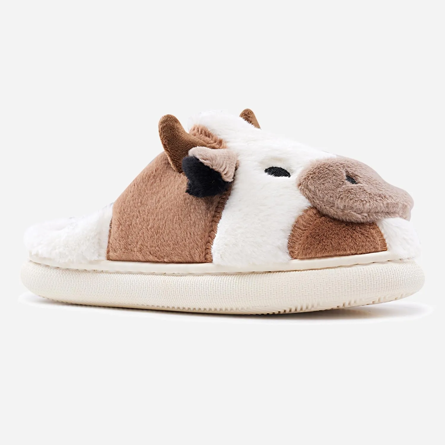 Cow Slippers for Women and Men, Fluffy Cute Cozy Cartoon Cow Cotton House Slipper Womens Milky Cows Animal Preppy Funny Furry Kawaii Bedroom Pillow Cloud Slippers for Women Indoor and Outdoor