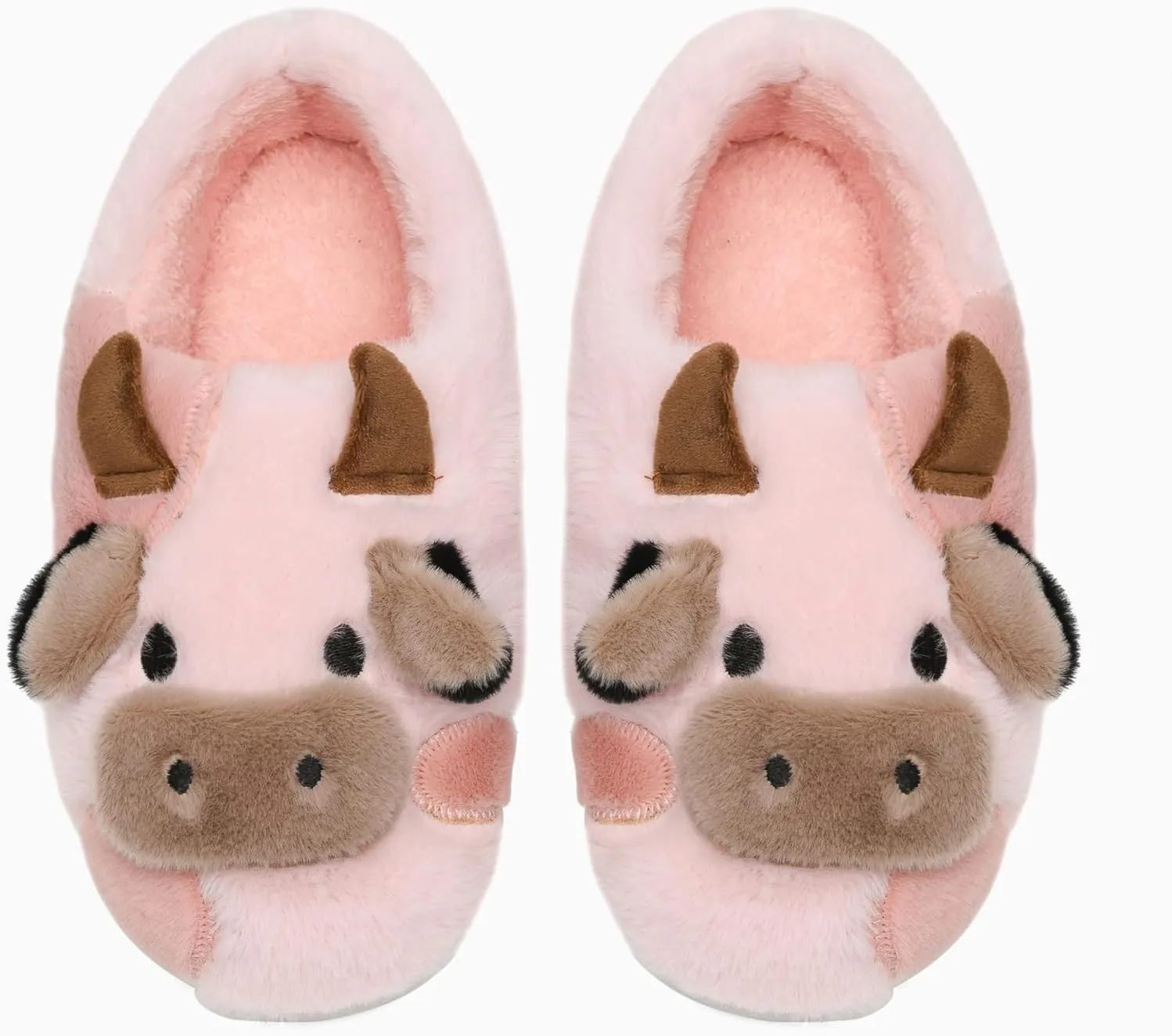 Cow Slippers for Women and Men, Fluffy Cute Cozy Cartoon Cow Cotton House Slipper Womens Milky Cows Animal Preppy Funny Furry Kawaii Bedroom Pillow Cloud Slippers for Women Indoor and Outdoor