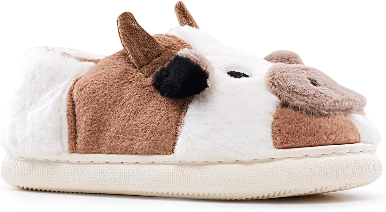 Cow Slippers for Women and Men, Fluffy Cute Cozy Cartoon Cow Cotton House Slipper Womens Milky Cows Animal Preppy Funny Furry Kawaii Bedroom Pillow Cloud Slippers for Women Indoor and Outdoor