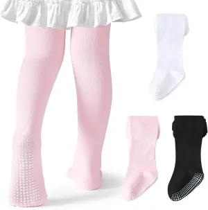 Coziwill Baby Socks Non Slip Toddler Stockings with Grippers Seamless Soft Cotton Knit Tights Leggings