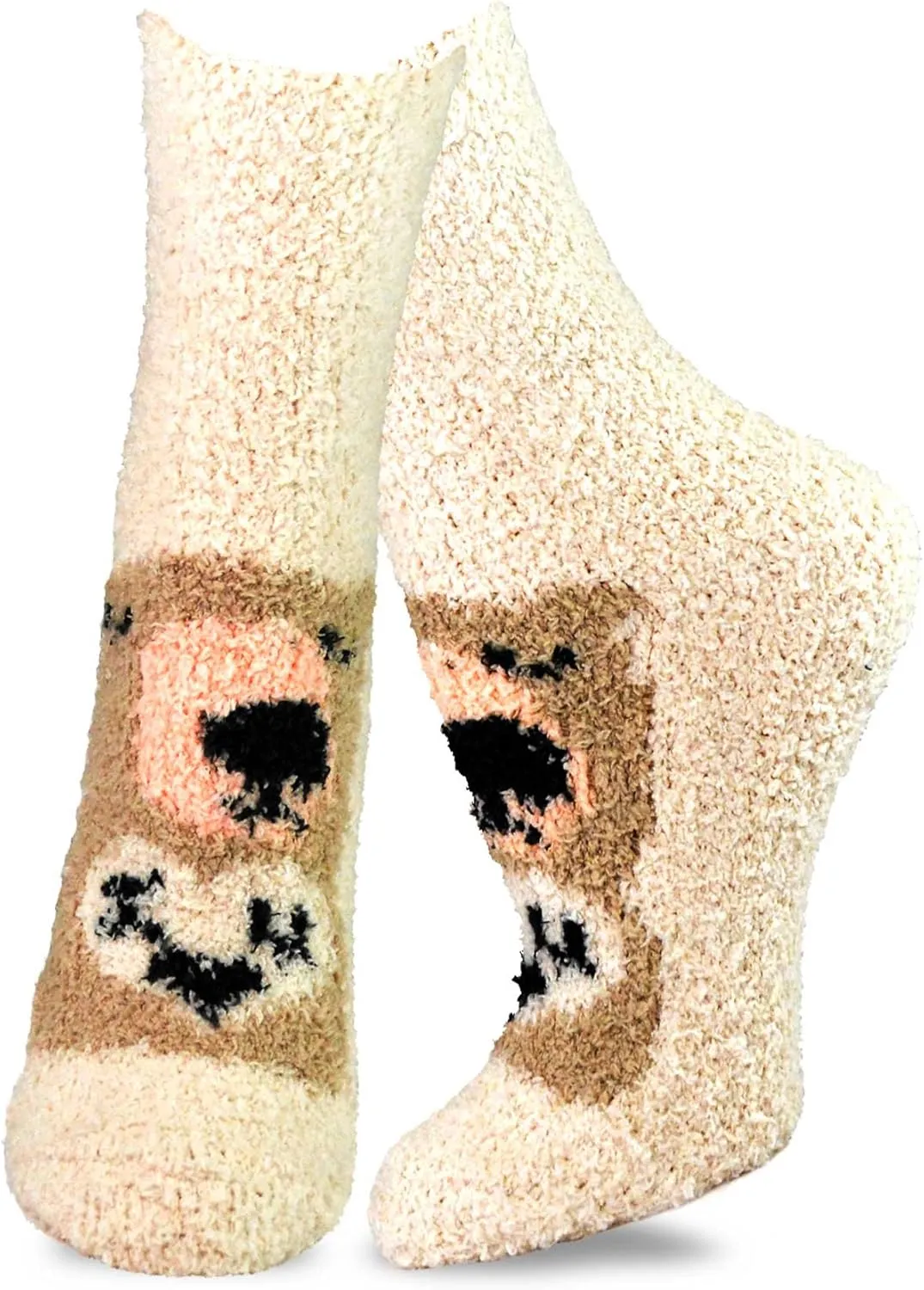 Cozy Warm Fuzzy Slipper Socks Cute Animals Holiday Christmas Santa Reindeer Multipair Adults