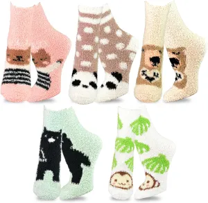 Cozy Warm Fuzzy Slipper Socks Cute Animals Holiday Christmas Santa Reindeer Multipair Adults