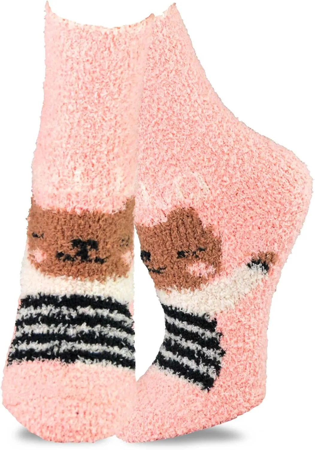 Cozy Warm Fuzzy Slipper Socks Cute Animals Holiday Christmas Santa Reindeer Multipair Adults