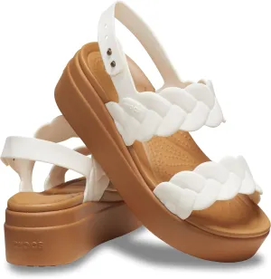 Crocs Women's Brooklyn Low Wedge Sandal, Chalk Woven, 9