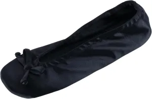 CTM® Women's Satin Ballerina Slipper House Shoe