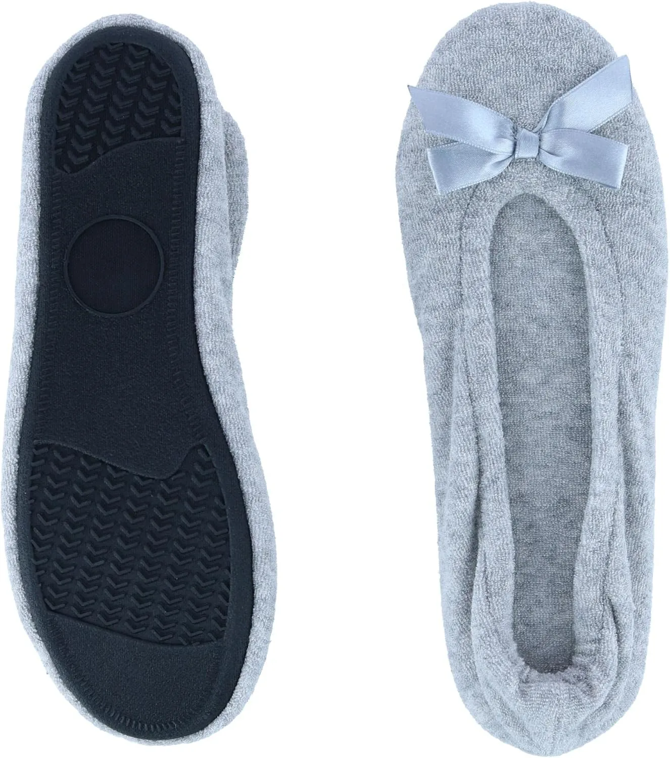 CTM® Women's Terry Ballerina Slipper House Shoe