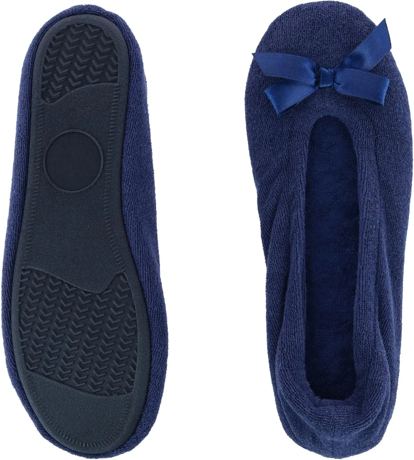 CTM Women's Terry Ballerina Slipper House Shoe