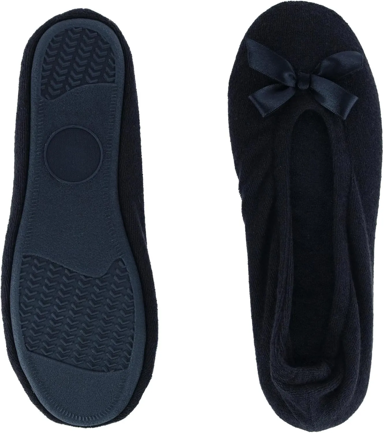 CTM Women's Terry Ballerina Slipper House Shoe