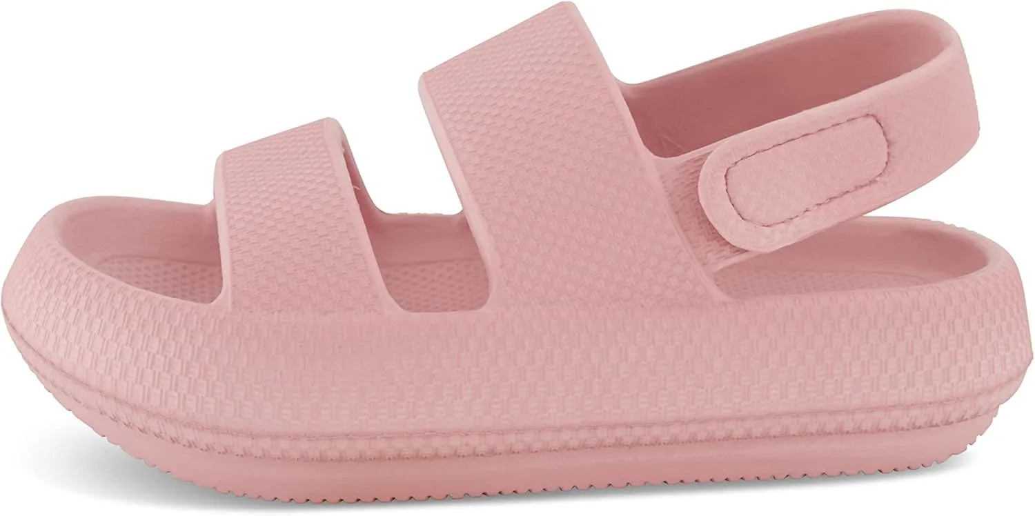CUSHIONAIRE Kid's Fuji sandal with adjustable strap and  Comfort
