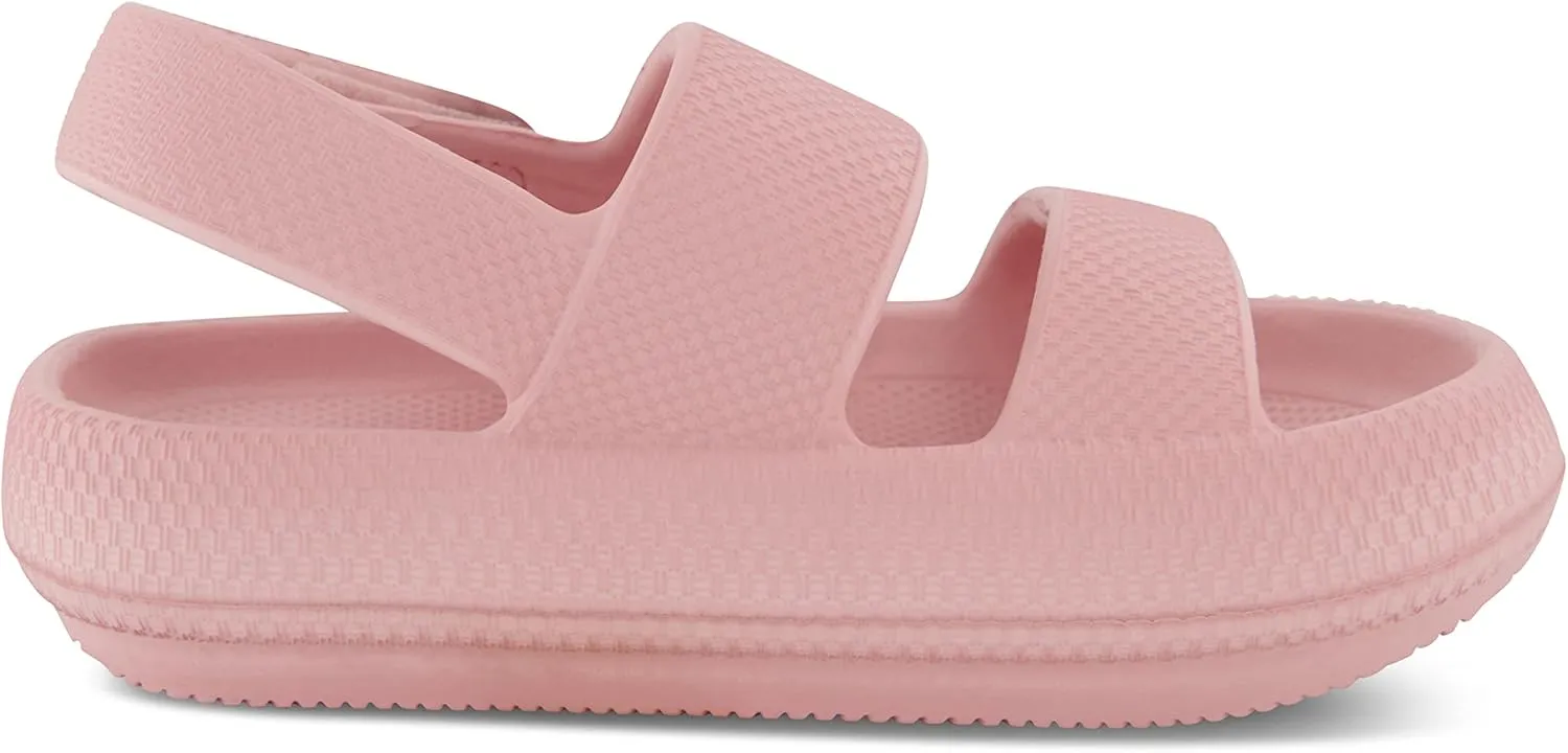 CUSHIONAIRE Kid's Fuji sandal with adjustable strap and  Comfort