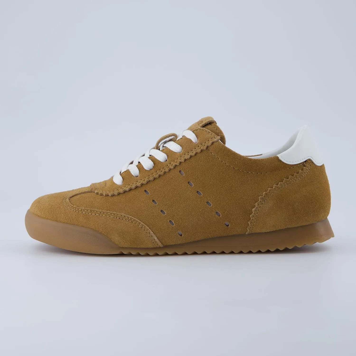 CUSHIONAIRE Tick Tock Women's Genuine Leather Lace-Up Casual Sneaker – Retro-Inspired Walking Shoe with Gum Rubber Outsole, Cushioned Arch Support, Lightweight Low Top Trainer
