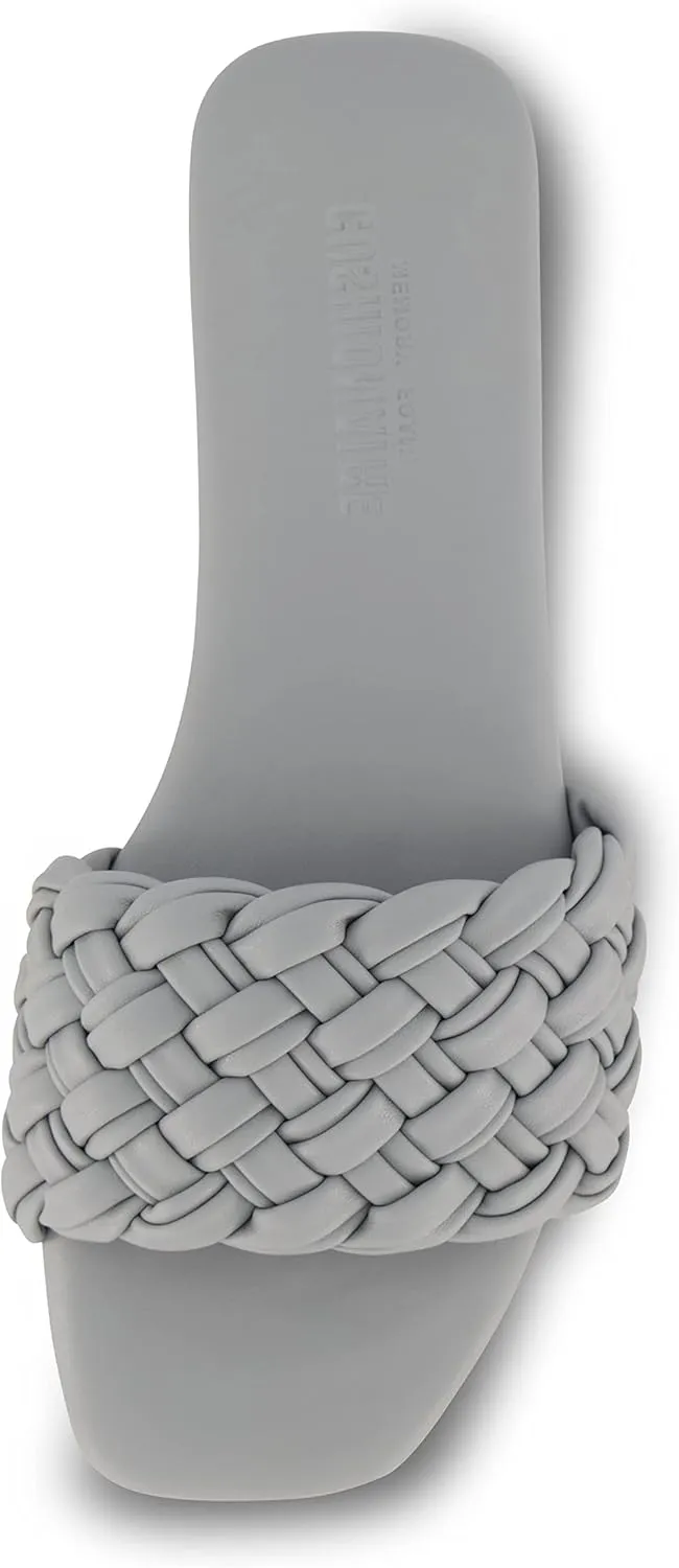 CUSHIONAIRE Women's Fez woven slide sandal  Memory Foam, Wide Widths Available