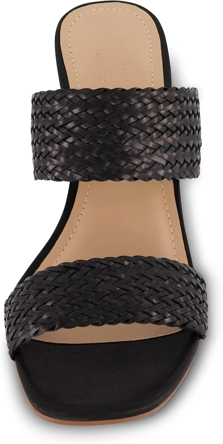 CUSHIONAIRE Women's Ilya woven heel sandal  Memory Foam