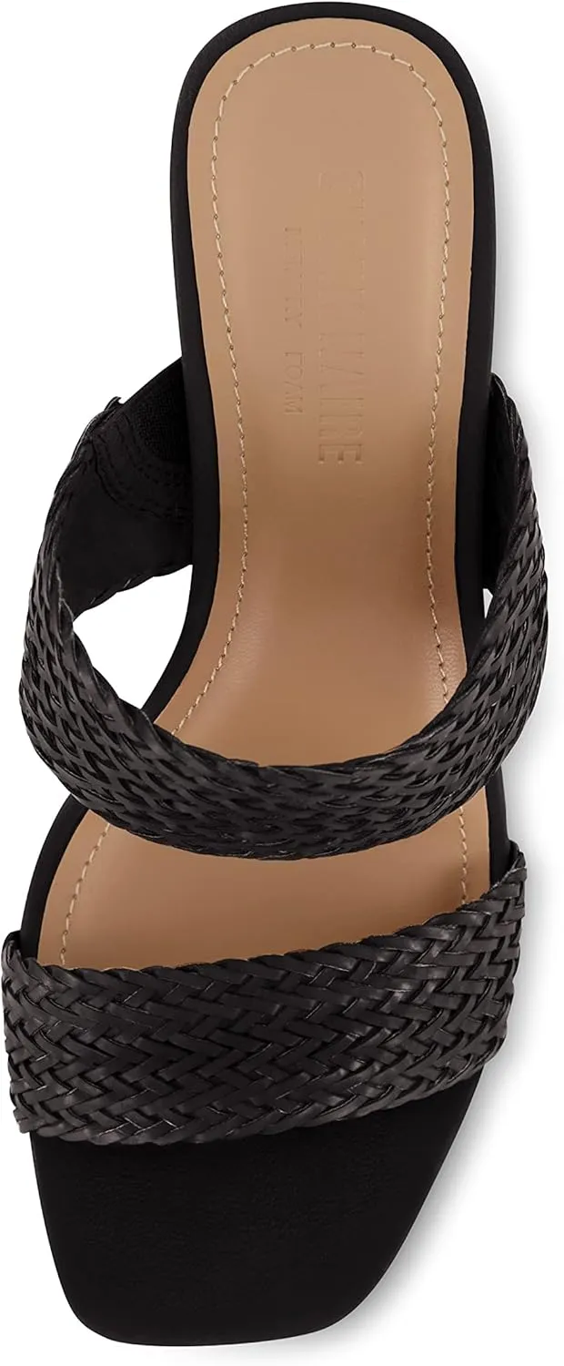 CUSHIONAIRE Women's Ilya woven heel sandal  Memory Foam