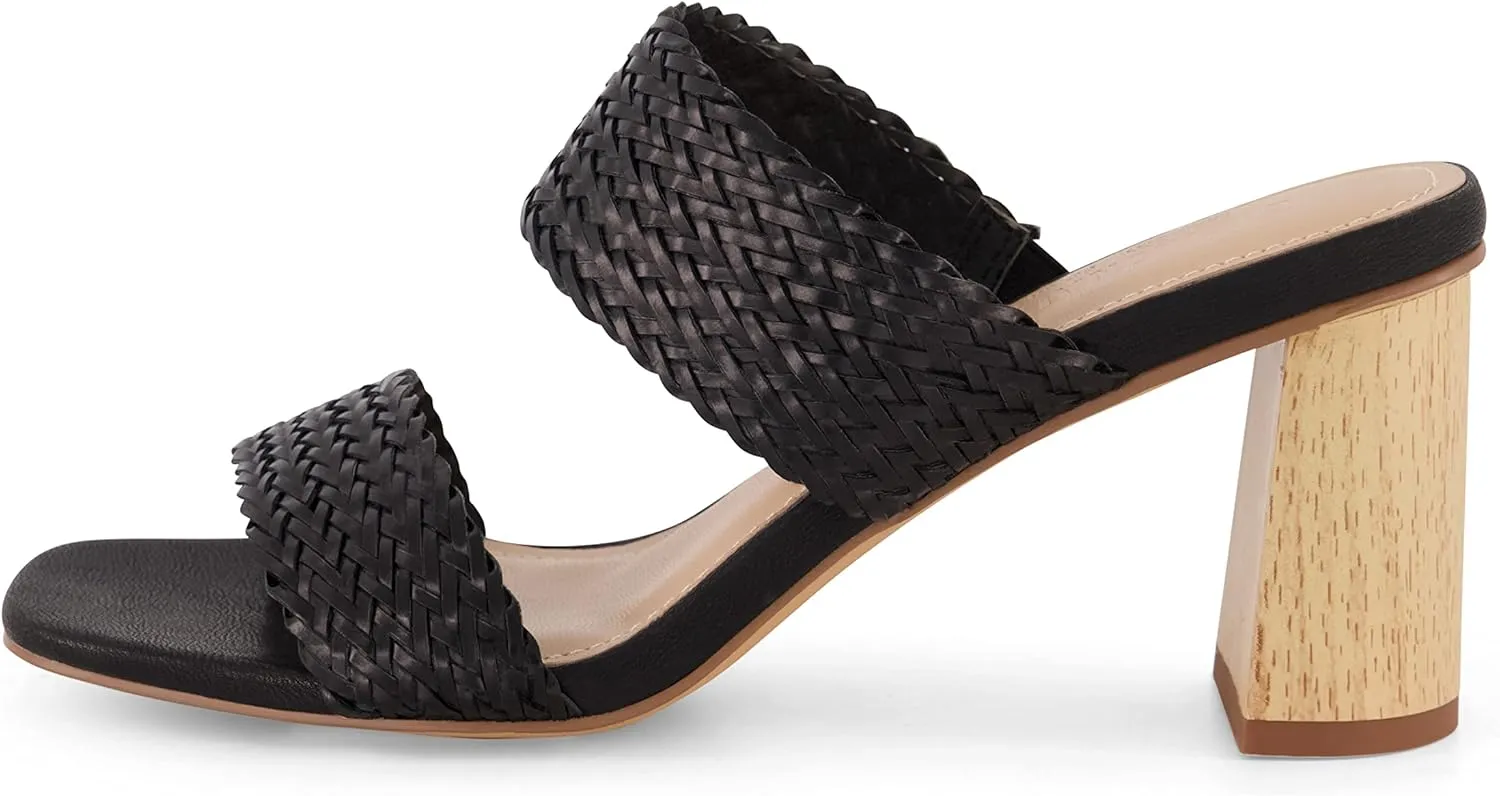 CUSHIONAIRE Women's Ilya woven heel sandal  Memory Foam
