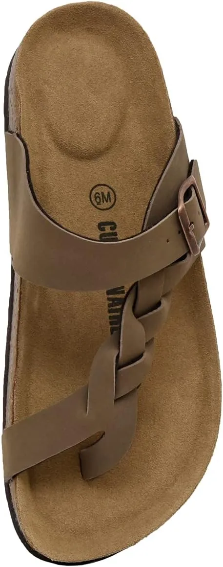 CUSHIONAIRE Women's Libby Cork footbed Sandal with  Comfort and Wide Widths Available,