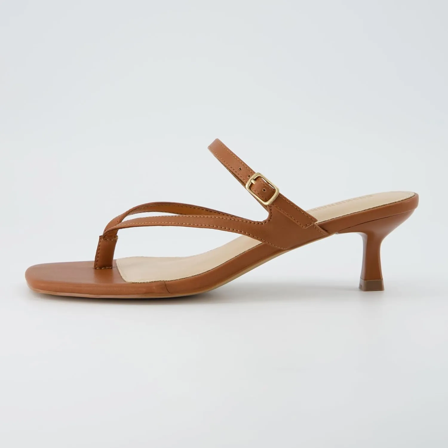 CUSHIONAIRE Women's Madrid Strappy Kitten Heel Sandals  Memory Foam, Wide Widths Available