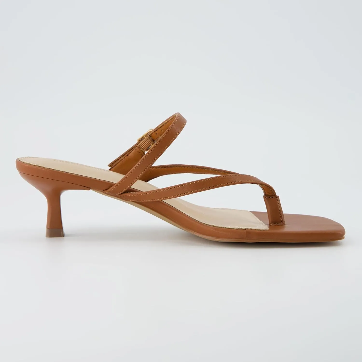 CUSHIONAIRE Women's Madrid Strappy Kitten Heel Sandals  Memory Foam, Wide Widths Available