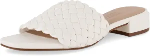 CUSHIONAIRE Women's Nerida woven low block heel sandal  Memory Foam