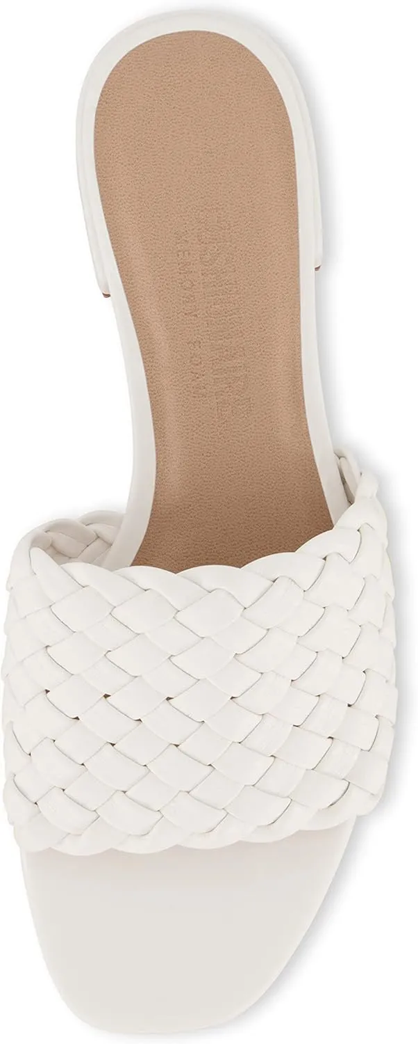 CUSHIONAIRE Women's Nerida woven low block heel sandal  Memory Foam