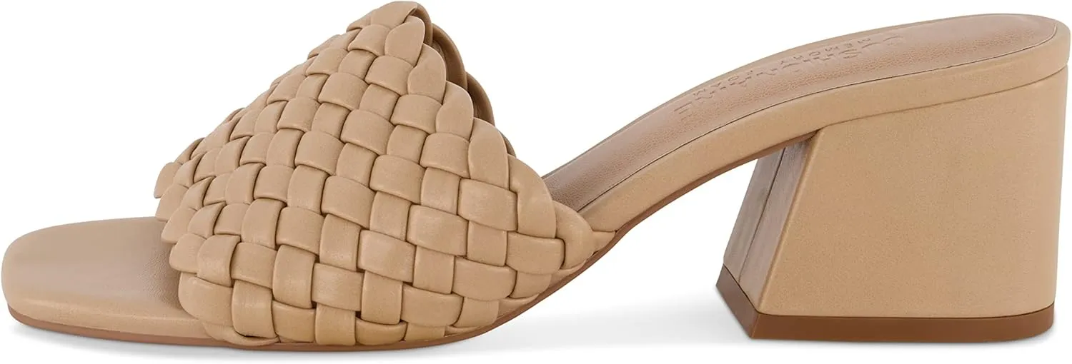 CUSHIONAIRE Women's Tasha woven heel sandal  Memory Foam