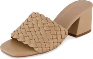 CUSHIONAIRE Women's Tasha woven heel sandal  Memory Foam