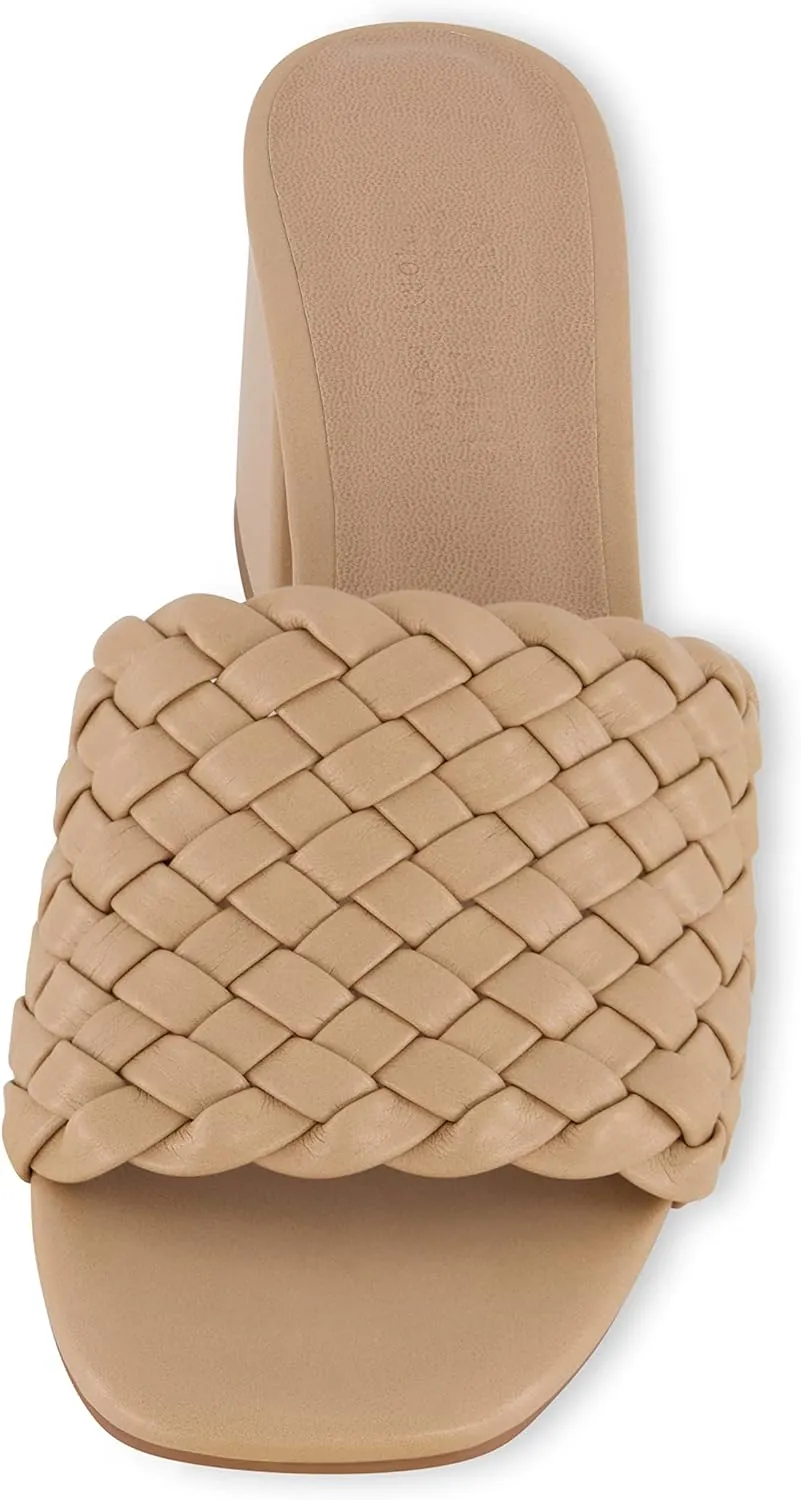 CUSHIONAIRE Women's Tasha woven heel sandal  Memory Foam