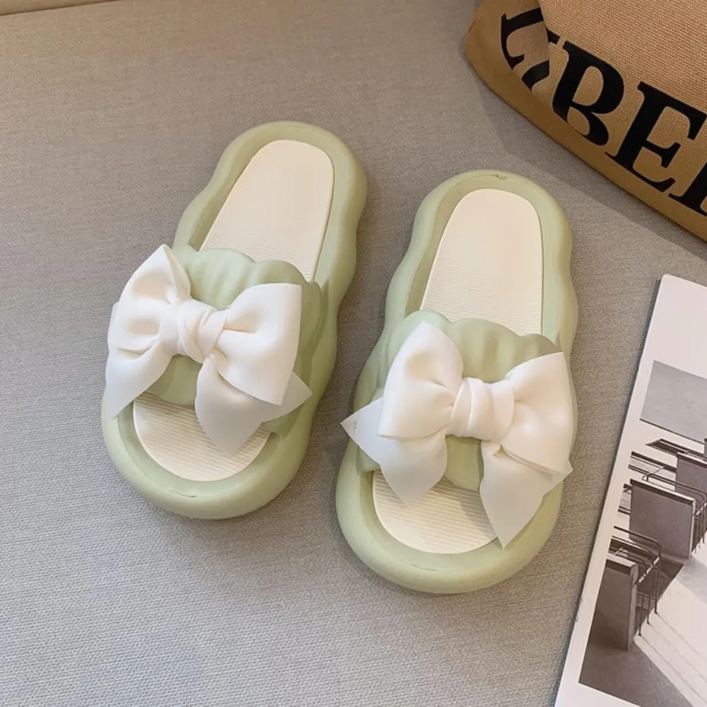 Cute Bow Slippers Women Kawaii Cloud Slipper Cute Preppy Y2K Pillow Slipper Comfy House Slides Shower Sandals Bathroom Shoes Slides Slipper Indoor Outdoor Home Slipper