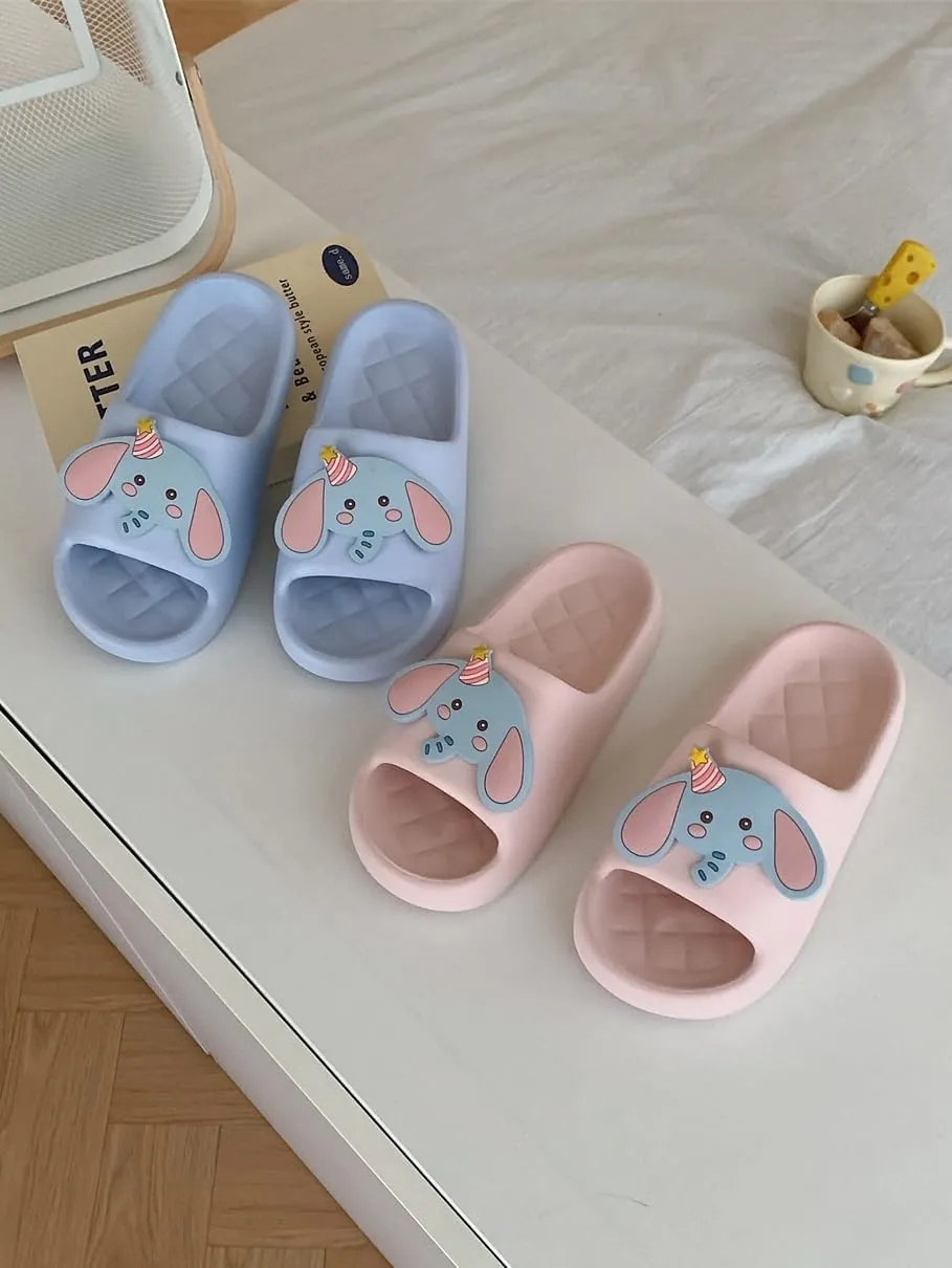 Cute Kawaii Multi Colored Animal Elephant Pillow Slipper Cloud Slides Non-Slip Summer Slipper