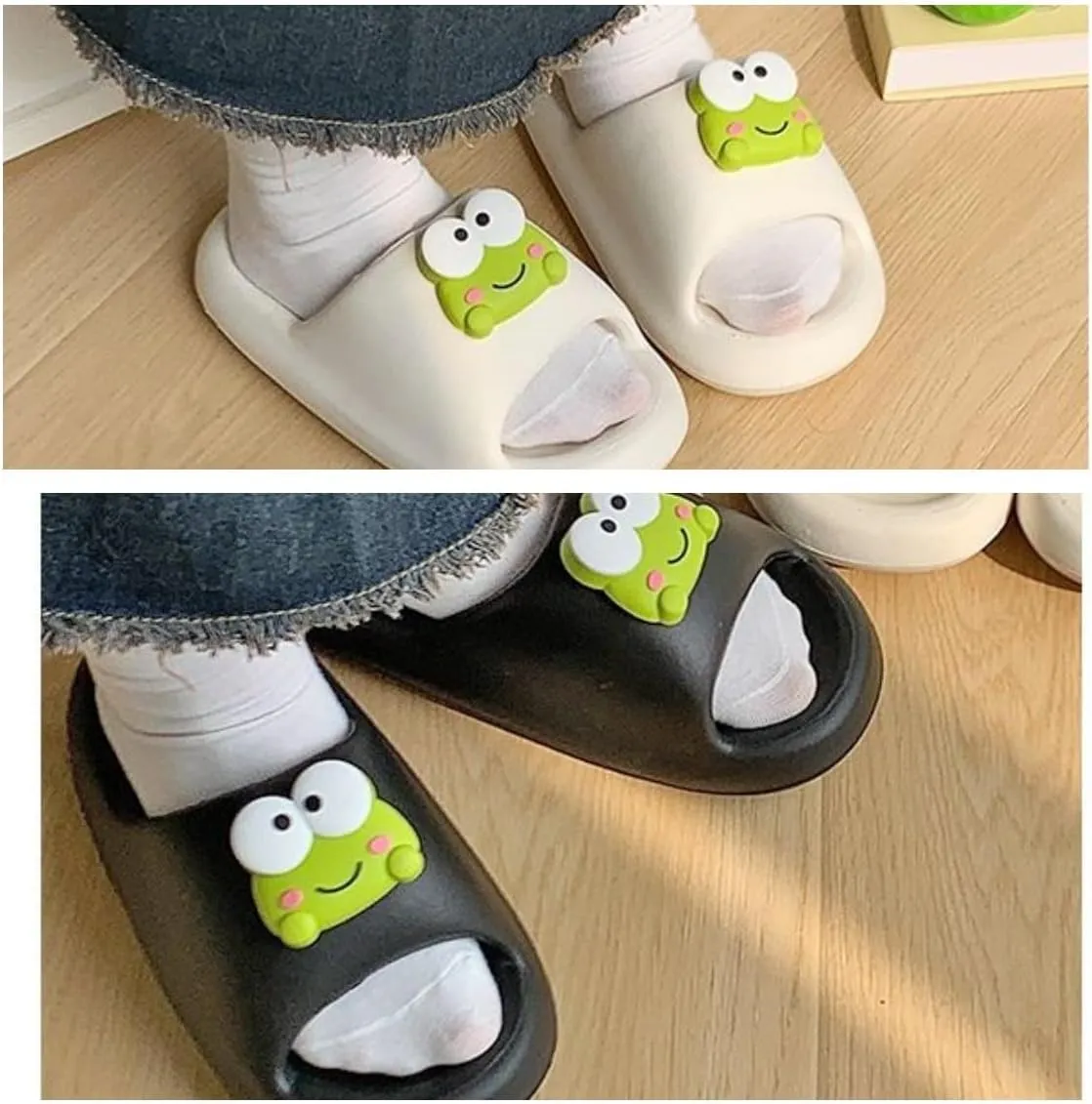 Cute Kawaii Multi Colored Frog Pillow Slipper Cloud Slides Non-Slip Summer Slipper