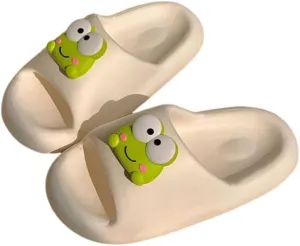 Cute Kawaii Multi Colored Frog Pillow Slipper Cloud Slides Non-Slip Summer Slipper