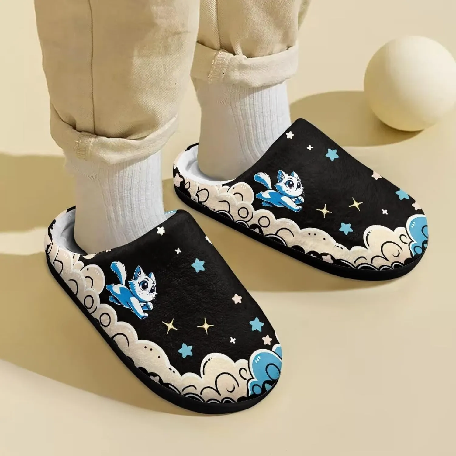 Cute Kids Slippers for Boys and Girls, Soft Warm Home Slippers for Winter, Anti-Slip Closed Toe Fuzzy Slippers