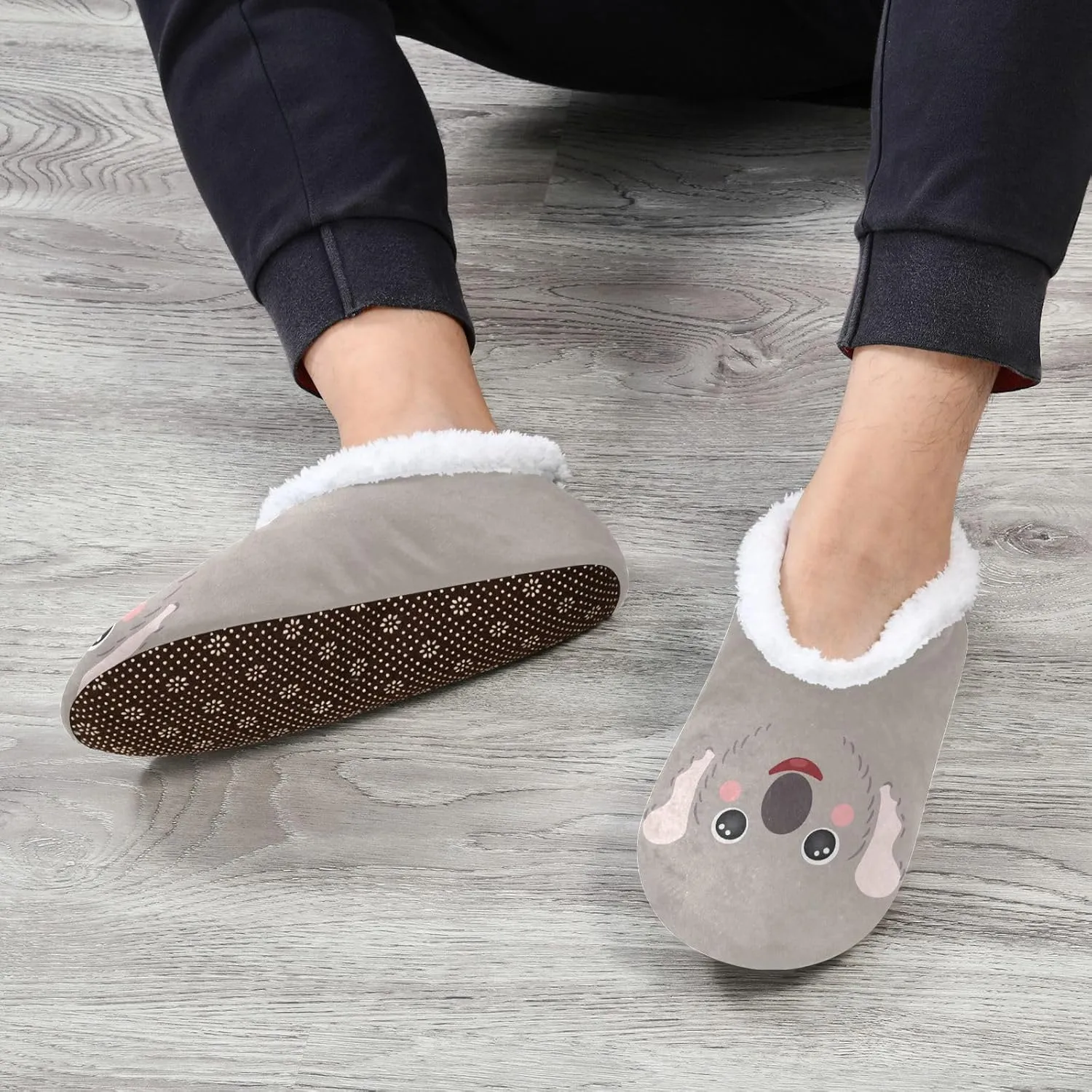 Cute Koala Bear Indoor House Slippers Spa Winter Slipper Home Slippers Soft Memory Foam Slipper Non Slip for Travel Hotel Bedroom Shoes M