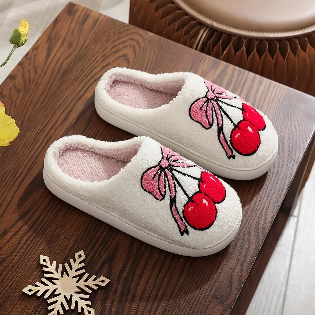 Cute Slippers For Women Men Fuzzy Cushioned Comfort Slip-On House Shoes Memory Foam Slippers