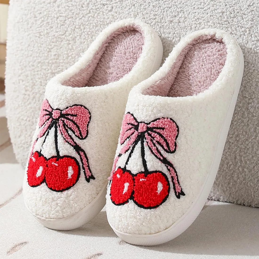 Cute Slippers For Women Men Fuzzy Cushioned Comfort Slip-On House Shoes Memory Foam Slippers