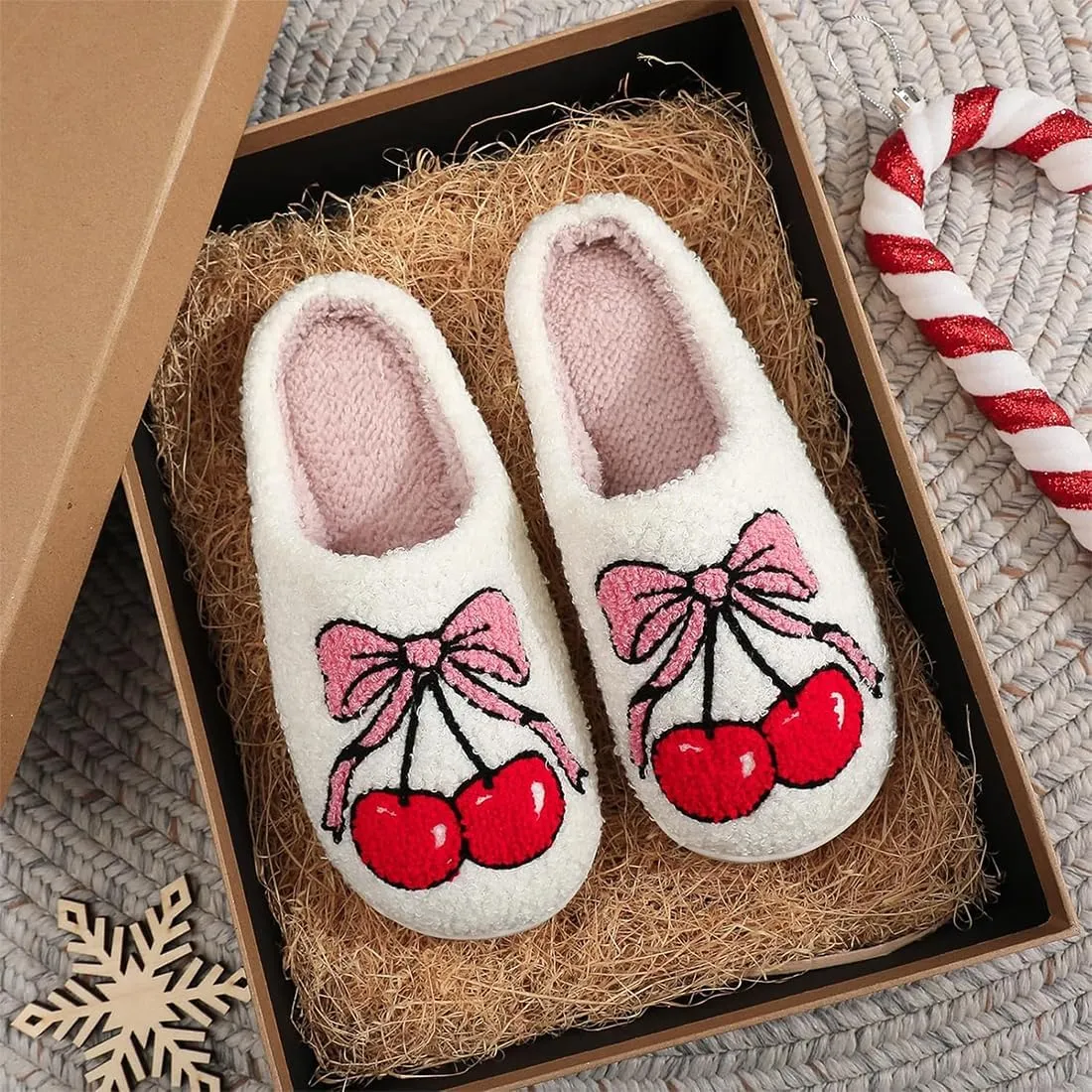 Cute Slippers For Women Men Fuzzy Cushioned Comfort Slip-On House Shoes Memory Foam Slippers