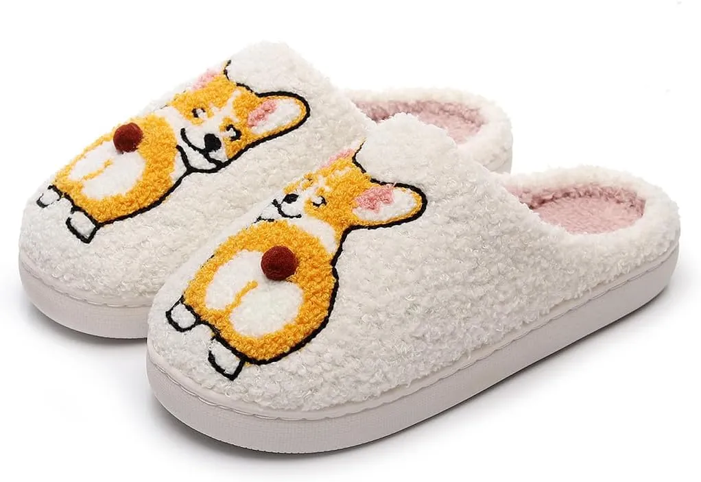 Cute Slippers For Women Men Fuzzy Cushioned Comfort Slip-On House Shoes Memory Foam Slippers