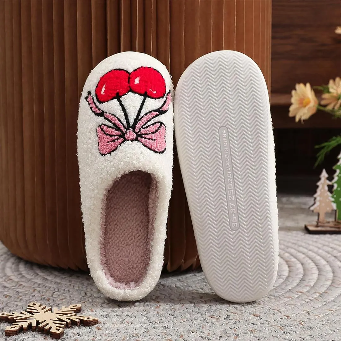 Cute Slippers For Women Men Fuzzy Cushioned Comfort Slip-On House Shoes Memory Foam Slippers