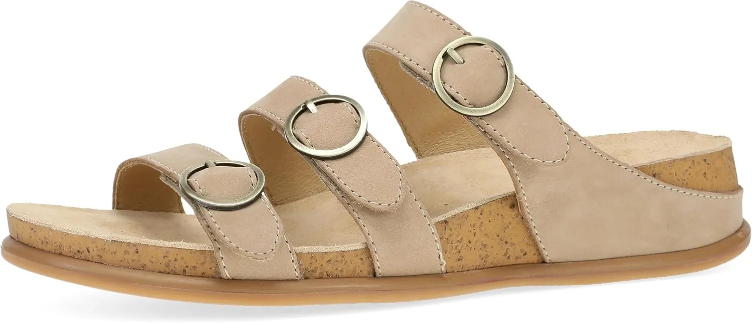Dansko Campbell Slip-On Wedge Sandal for Women -Low Profile Wedge with Arch Support, Adjustable Fit for Walking Comfort