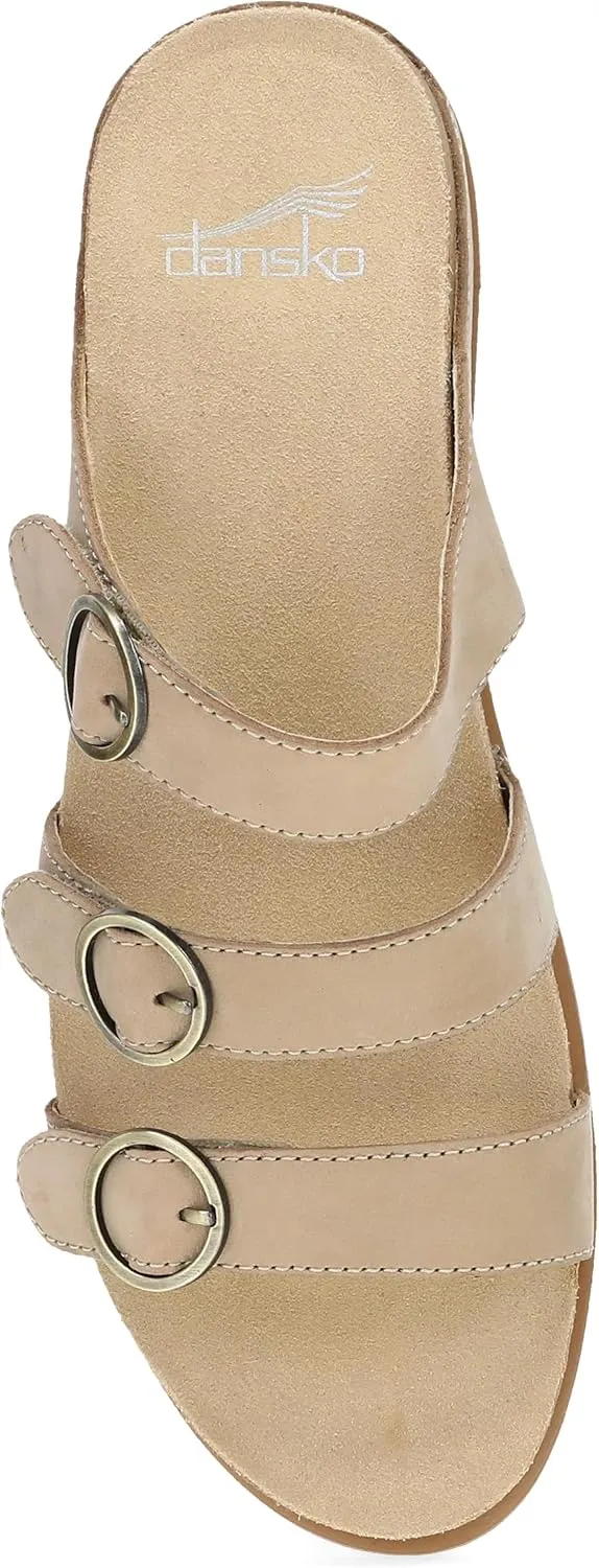 Dansko Campbell Slip-On Wedge Sandal for Women -Low Profile Wedge with Arch Support, Adjustable Fit for Walking Comfort