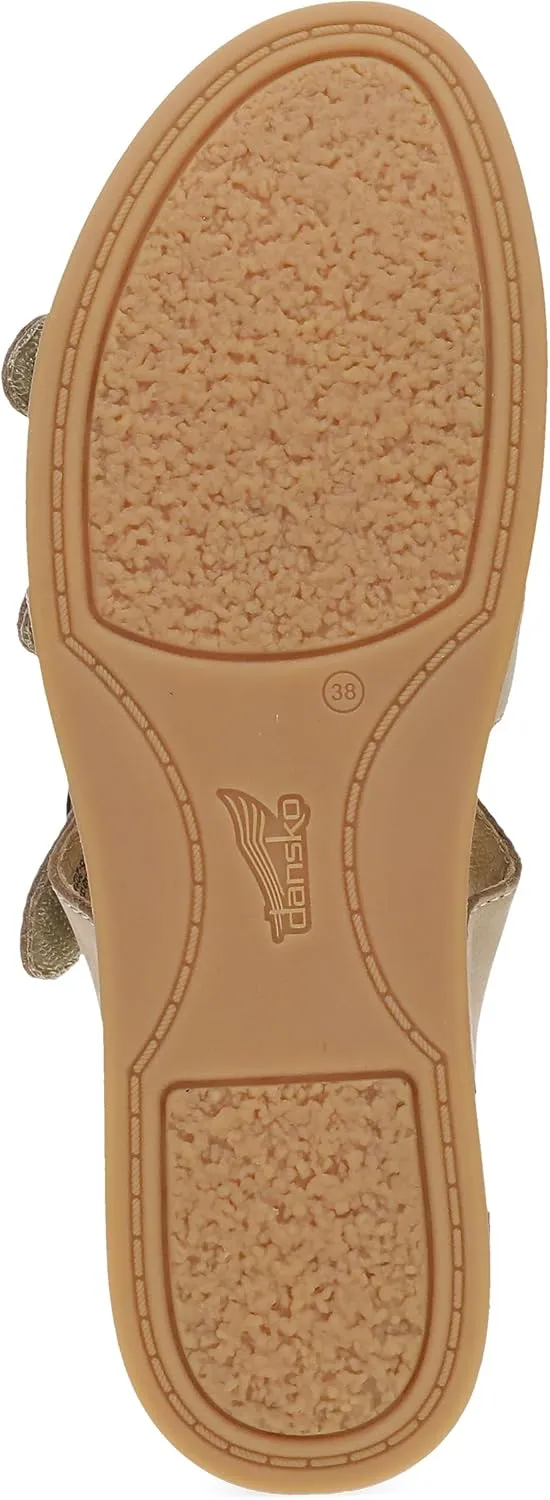 Dansko Campbell Slip-On Wedge Sandal for Women -Low Profile Wedge with Arch Support, Adjustable Fit for Walking Comfort