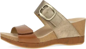 Dansko Shannon Slip-On Wedge Sandal for Women - Cork/EVA Wedge with Arch Support -Fully Adjustable Straps-Versatile Casual to Dressy Footwear