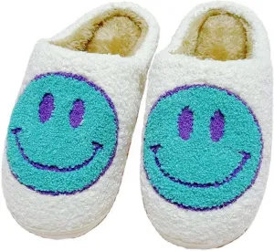 DCLTD Smile Face Slipper Women Slide Kids Fuzzy Slides with Soft Memory Foam Comfort Cotton Slip on Warm Slipper Anti-Slip Soft Sole Slippers for Kids Women Slip-in Men