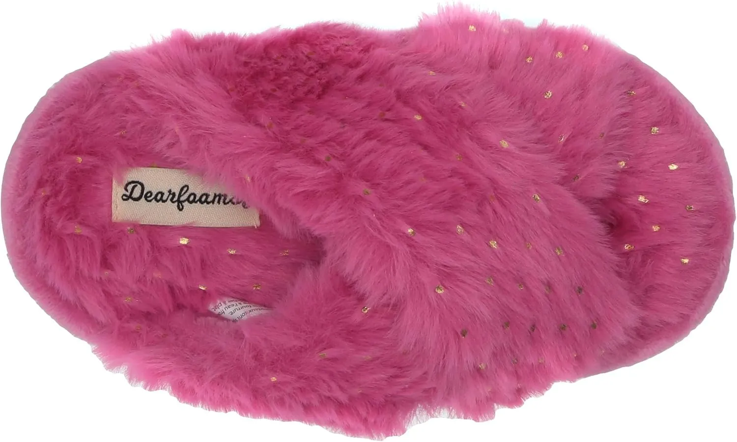 Dearfoams Kids' Ava Furry Crossband Slide Slipper
