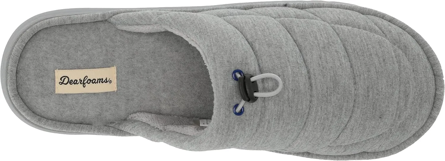 Dearfoams Men's Austin Quilted Memory Foam Sweatshirt Scuff Slipper