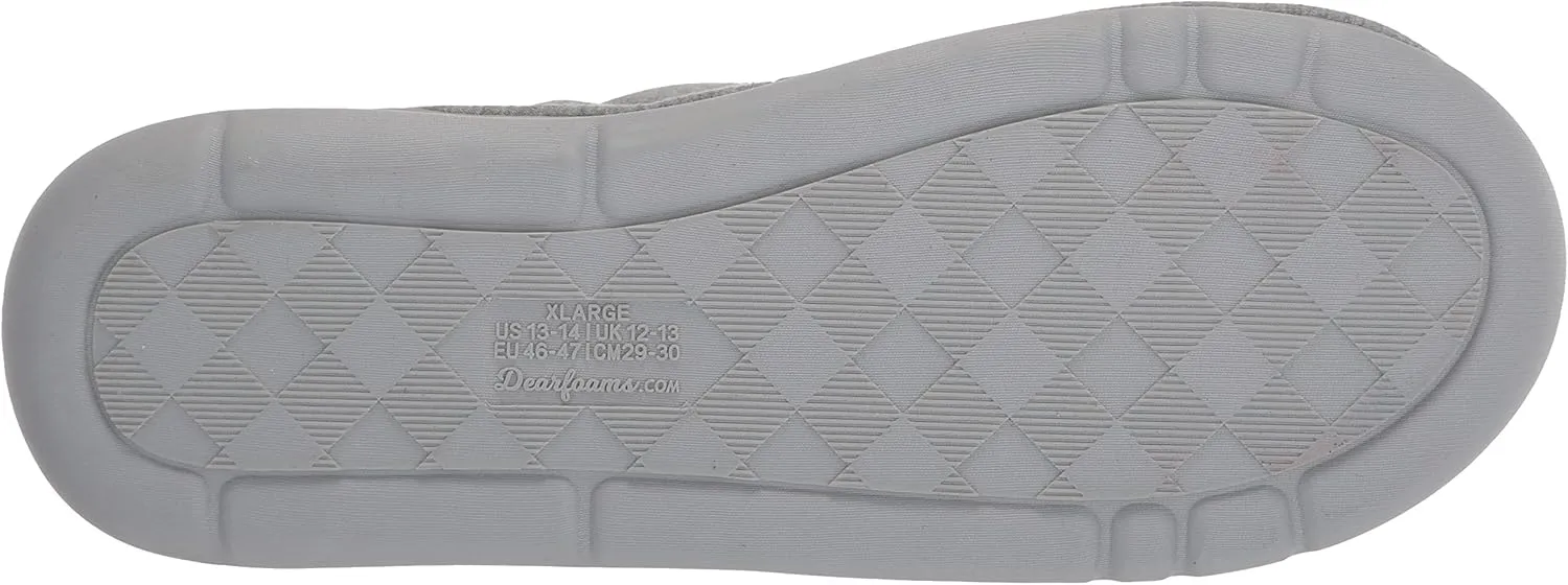 Dearfoams Men's Austin Quilted Memory Foam Sweatshirt Scuff Slipper