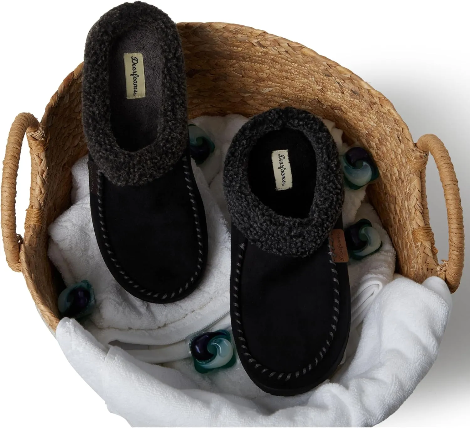 Dearfoams Mens Indoor/Outdoor Breathable Memory Foam Brendan Clog House Shoe Slipper with Wide Widths